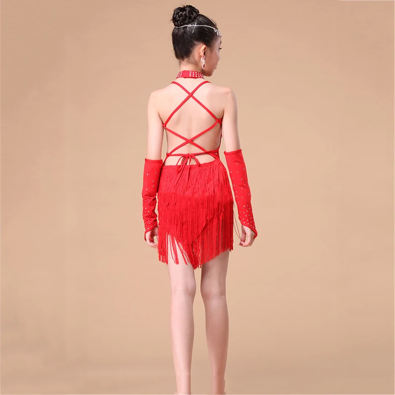 Детское платье для танго 3 цветов костюмы латиноамериканских танцев девочек