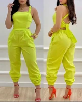 womens jumpsuit solid color sleeveless cross tie details backless jumpsuit pants womens pants