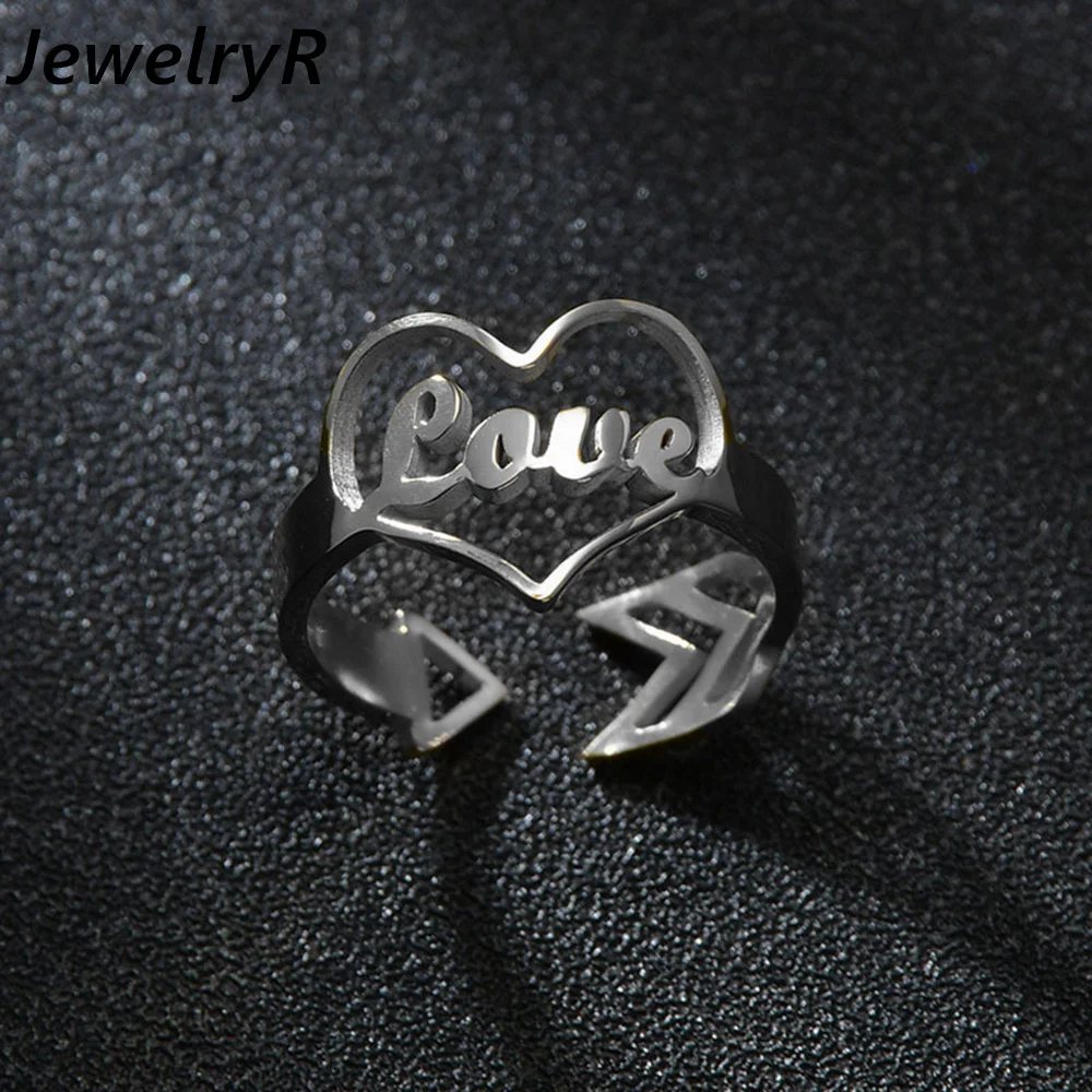 

Кольцо Jewelry с именем сердца на заказ, кольцо из нержавеющей стали с надписью Love, кольцо на палец для женщин, ювелирные изделия, подарки на ден...