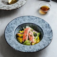 japanese style disc special shaped tableware creative plate ceramic salad plate pasta plate straw hat plate western food plate