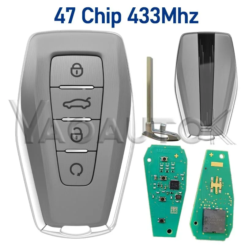 

Умный дистанционный ключ, оригинальный автомобильный чип без ключа 433 МГц 4A/47 для Geely Okavango Azkarra Atlas Coolray Monjaro KX11 Emgrand X7 X3 S1