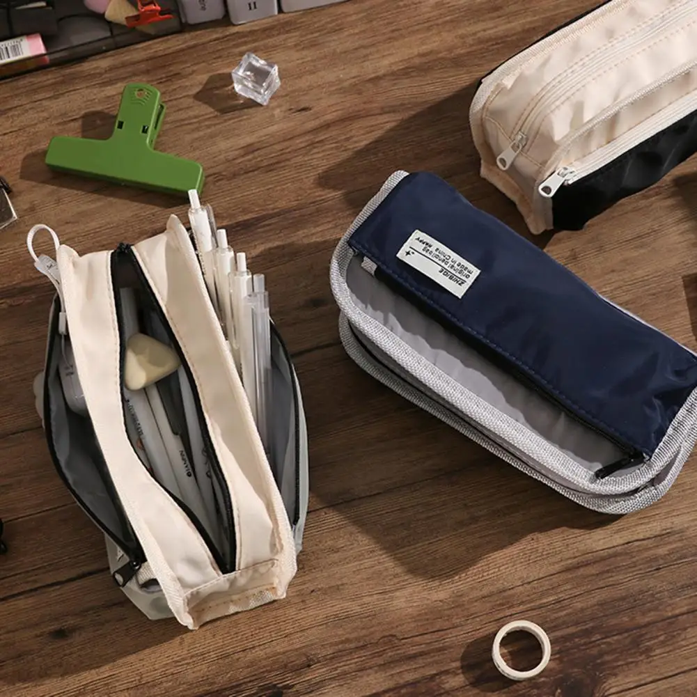 

Durable Pen Pouch Triple-layer Wear-resistant Stationery Bag Boys Girls Pencil Storage Pouch