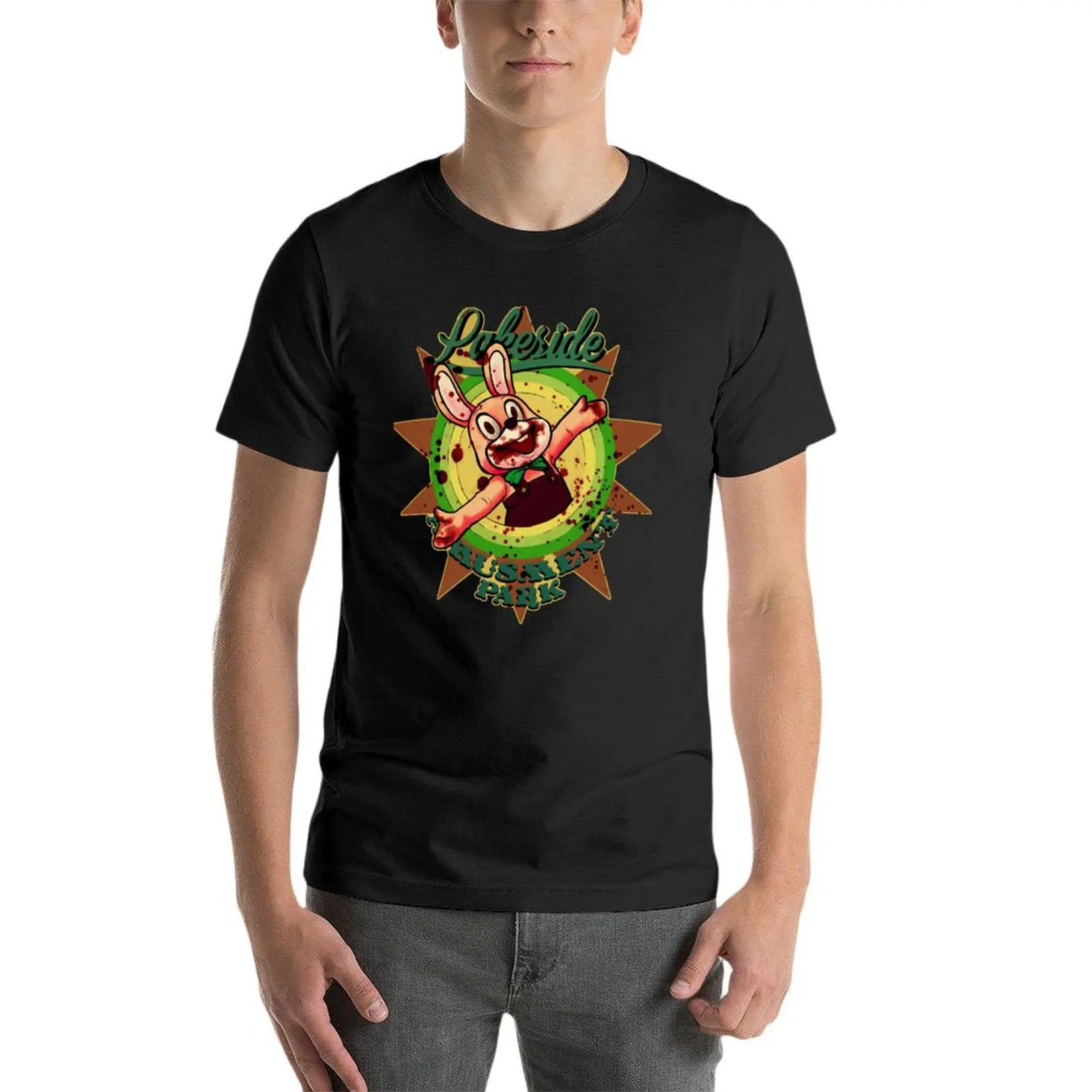 

Lakeside Amusement Park - Silent Hill Robbie The Rabbit Oversize T-Shirt Printed Mens Clothes 100% Cotton Streetwear Big Size To