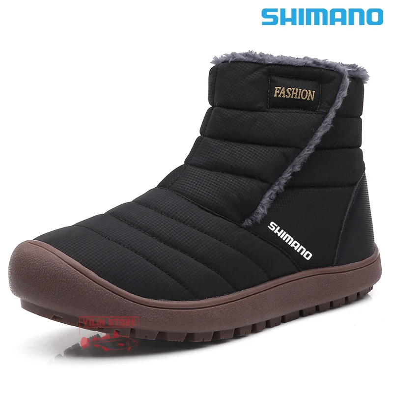 

Новые бархатные теплые зимние ботинки SHIMANO обувь для рыбалки s для мужчин и женщин, уличные высокие Нескользящие износостойкие ботинки для п...