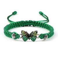handmade braide butterfly pendant bracelets bangle for women classic couple fashion bracelet high quality girl hand jewelry gift