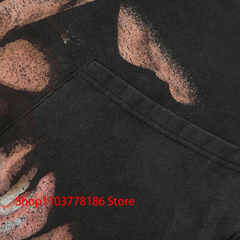 Винтажная американская уличная толстовка с капюшоном Кактус Джек портретный