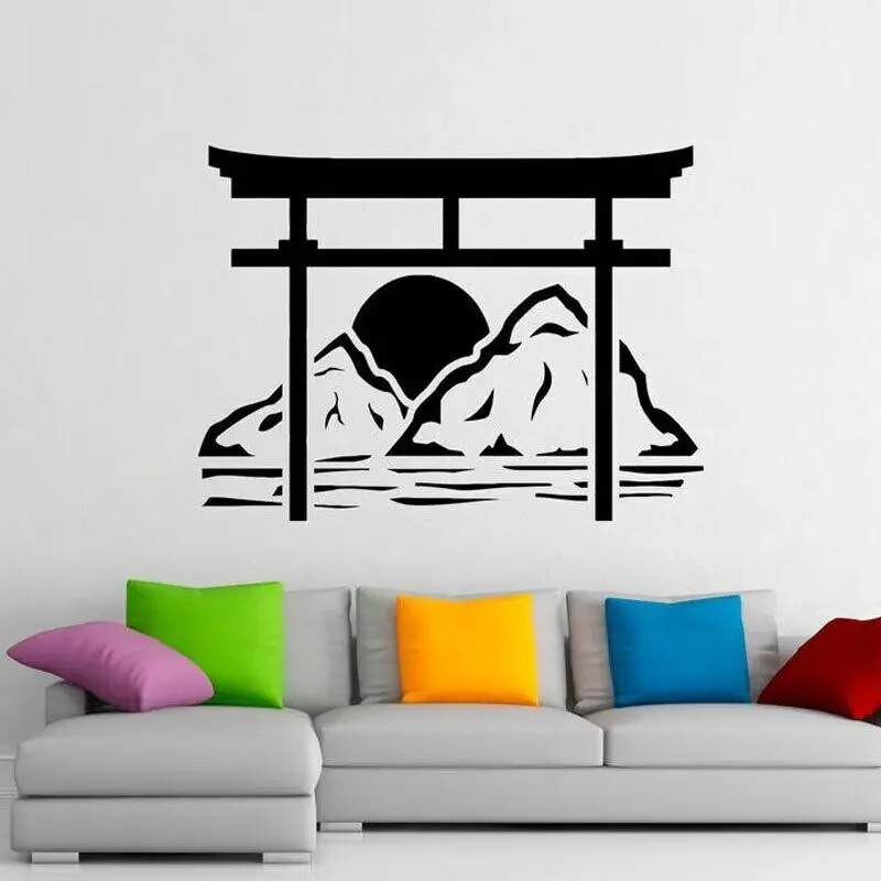 Torii японский меч ворота стикер на стену виниловая наклейка японская культура
