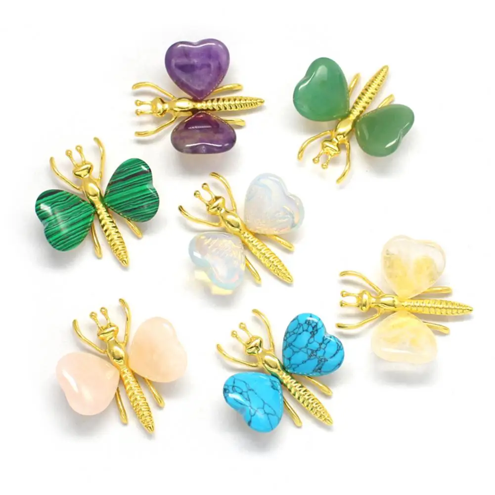 

Fashion Faux Amethyst Butterfly Figurine Polished Energy Faux Crystal Animal Decoration Butterfly Statue Decorative