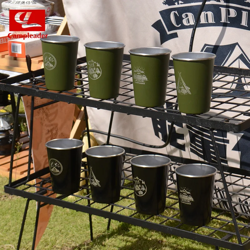 

4pcs Set 350ml Outdoor Camping Tableware Travel Cups Set Picnic Supplies Stainless Steel Wine Beer Cup Whiskey Mugs