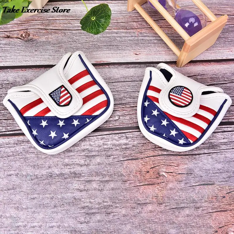 

Golf Mallet Putter Covers Headcover PU Leather USA Flag Style Square Golf Club Head CoverGolf Head Cover 1 Pcs
