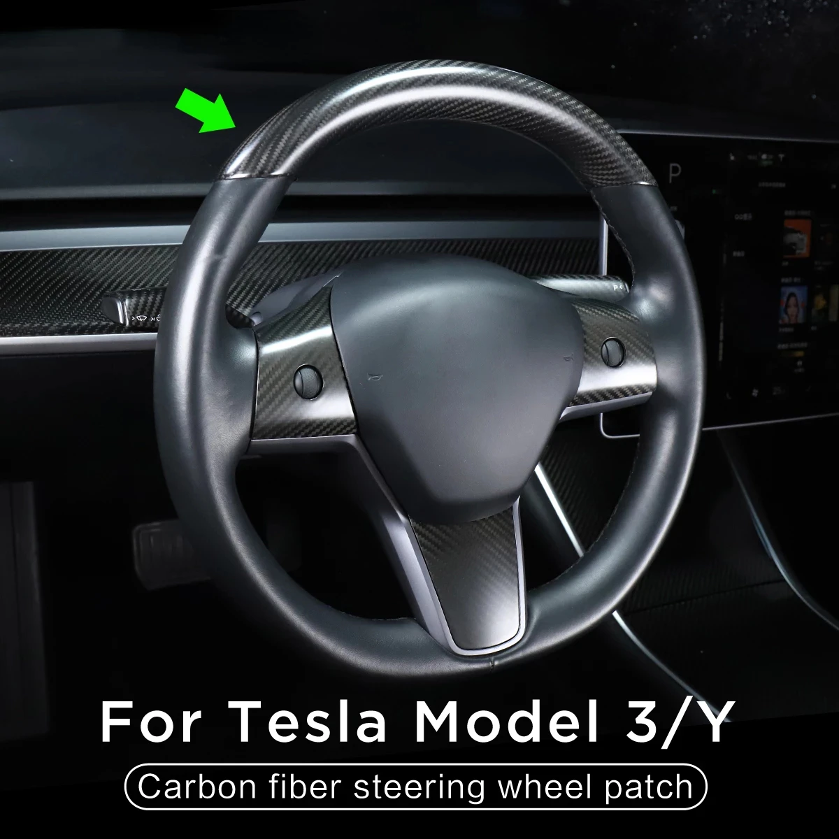 

Центральное управление на руль автомобиля Tesla Model Y 2021-2022, кнопки на дверь и окно автомобиля, колонка с переключателем, матовая накладка из углеродного волокна