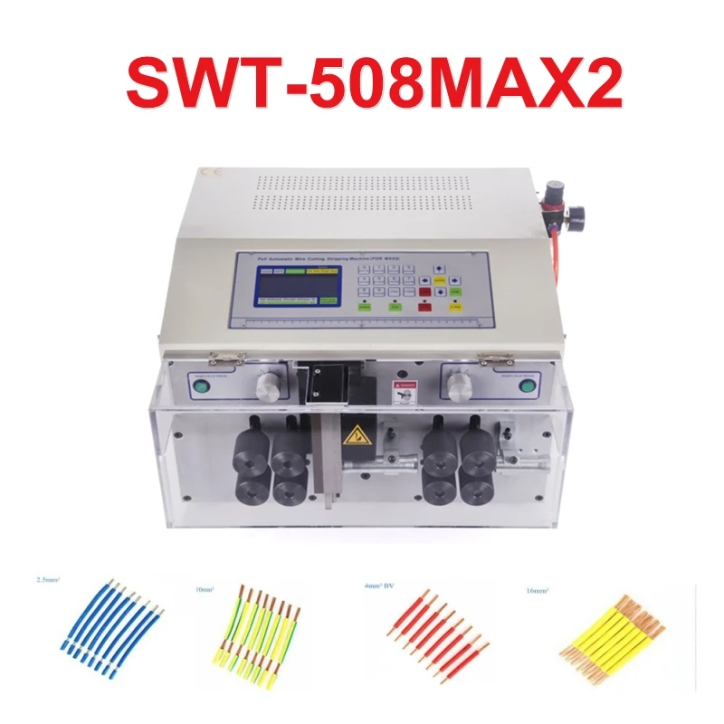 

SWT508MAX2 8 Wheels Peeling Stripping Cutting Machine for Computer Automatic Wire Machine 1-70mm2 AWG28 to AWG3/0 Power 1000W