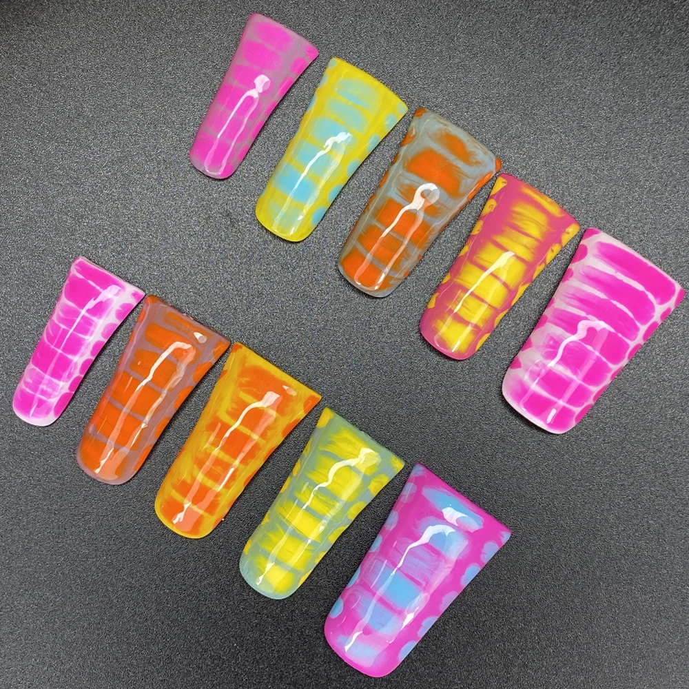 10 шт. многоцветные эксклюзивные дизайнерские гелевые накладные искусственные