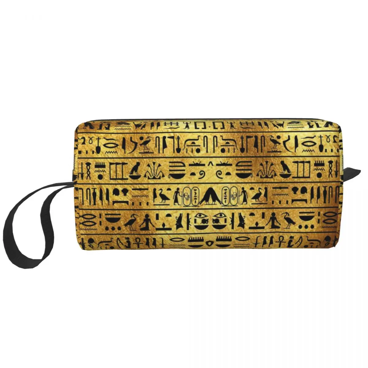 Золотистая и черная косметичка с иероглифом женские косметички египетская