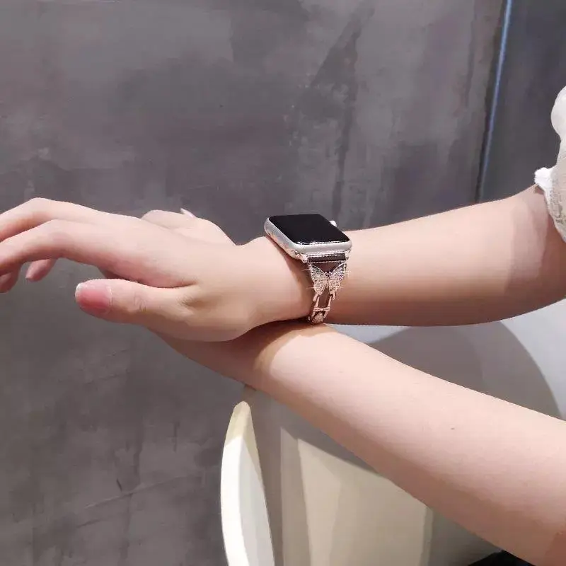 Diamond Metal Strap for Apple Watch Ultra 49mm Band Correa 38/40mm 42mm 44mm Iwatch serie 8 7 6 SE 5 4 41mm 45mm Bracelet Woman