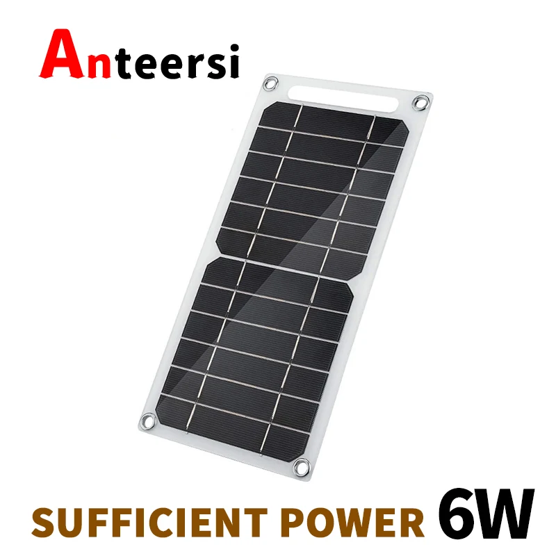 6W 5V Solar Panel USB Waterproof Outdoor Hike Camping Portable Cells Battery Solar Charger Plate for Mobile Phone Power Bank