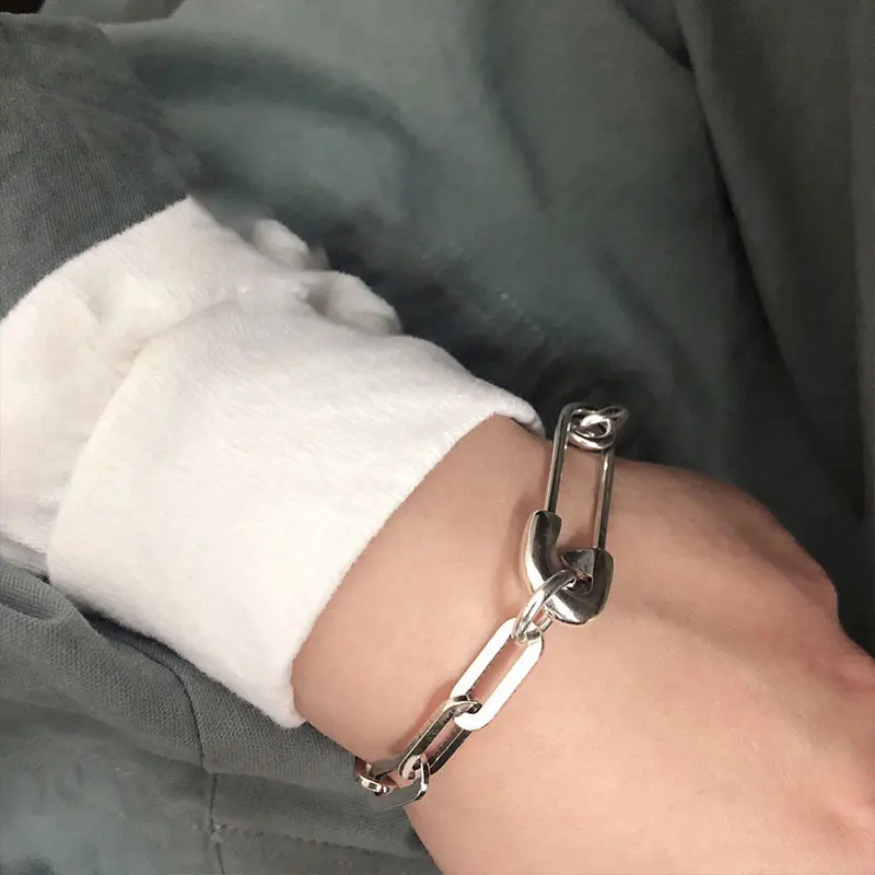 Женские браслеты-цепочки из серебра 925 пробы в стиле хип-хоп