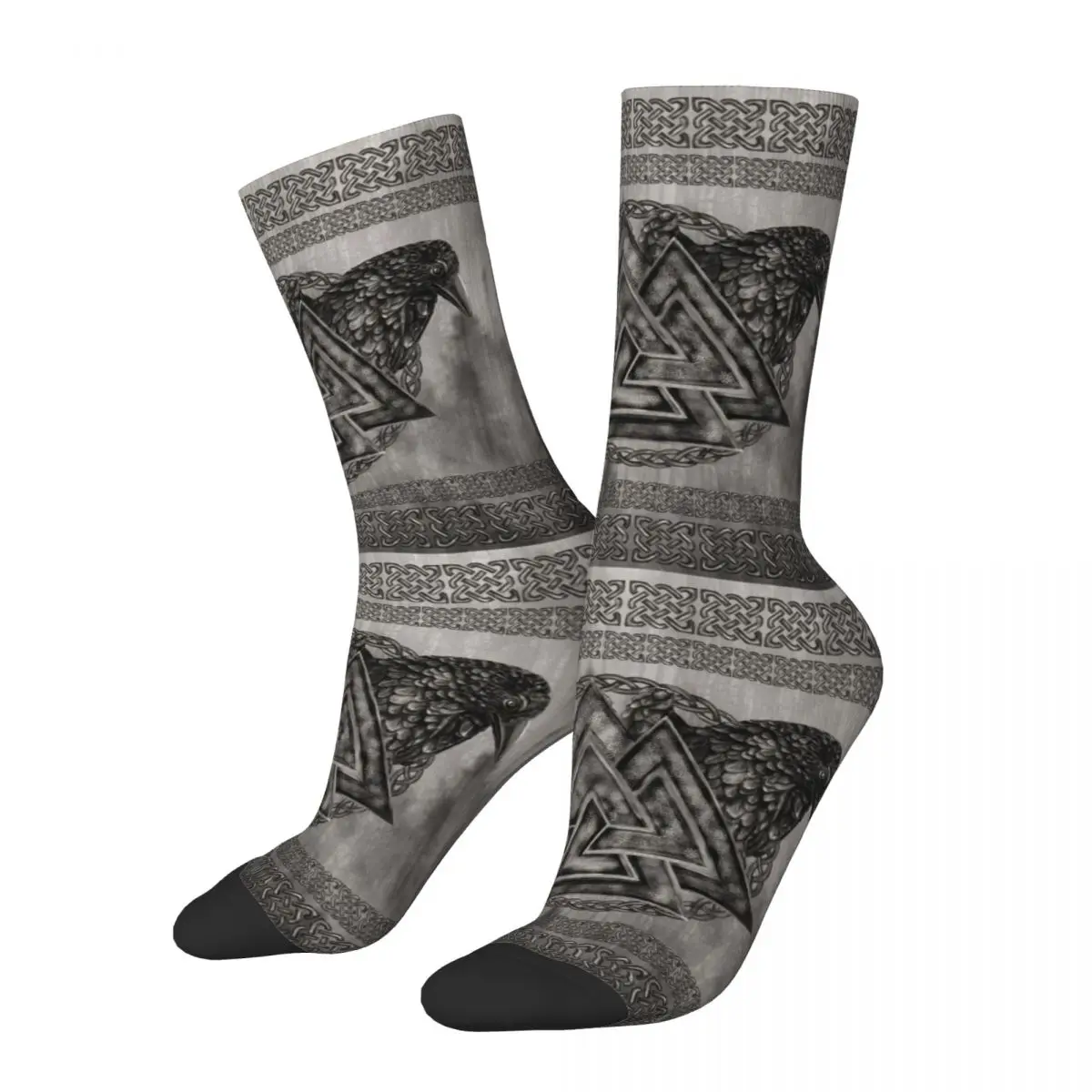 

New Male Socks Novelty Vikings Ravens Valknut Symbol Socks Super Soft Viking Age High Quality Unisex Sock