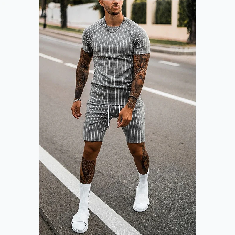 

Summer Men's Sets T-shirt Tracksuit 2 Piece Set Casual Sport Suit Clothing Printed Outfits Streetwear Man Clothes
