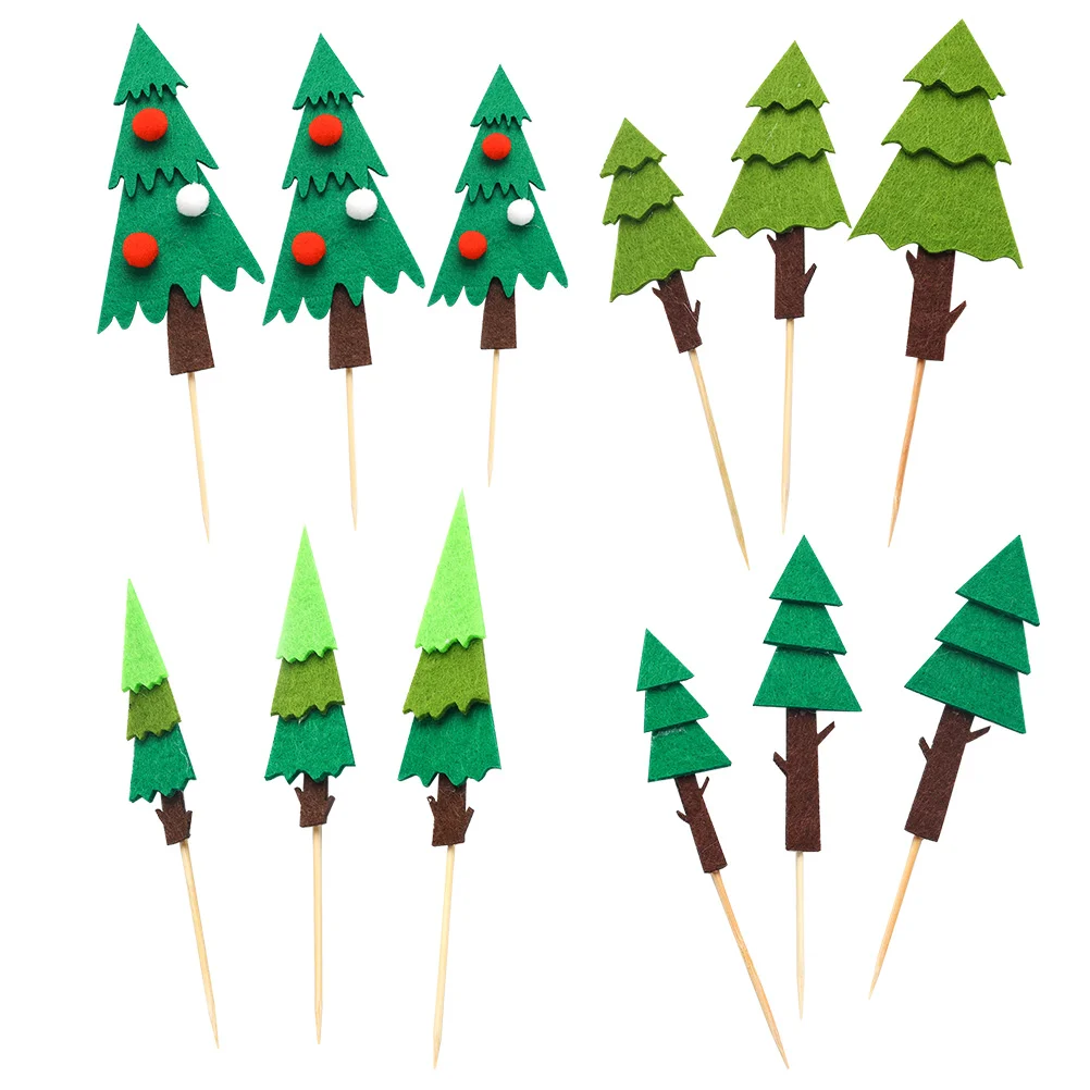 

Christmas Topper Cakeparty Cupcake Tree Trees Frost Snow Sisal Mini Decoration Dessert Picks Favors Merry Supplies Evergreen
