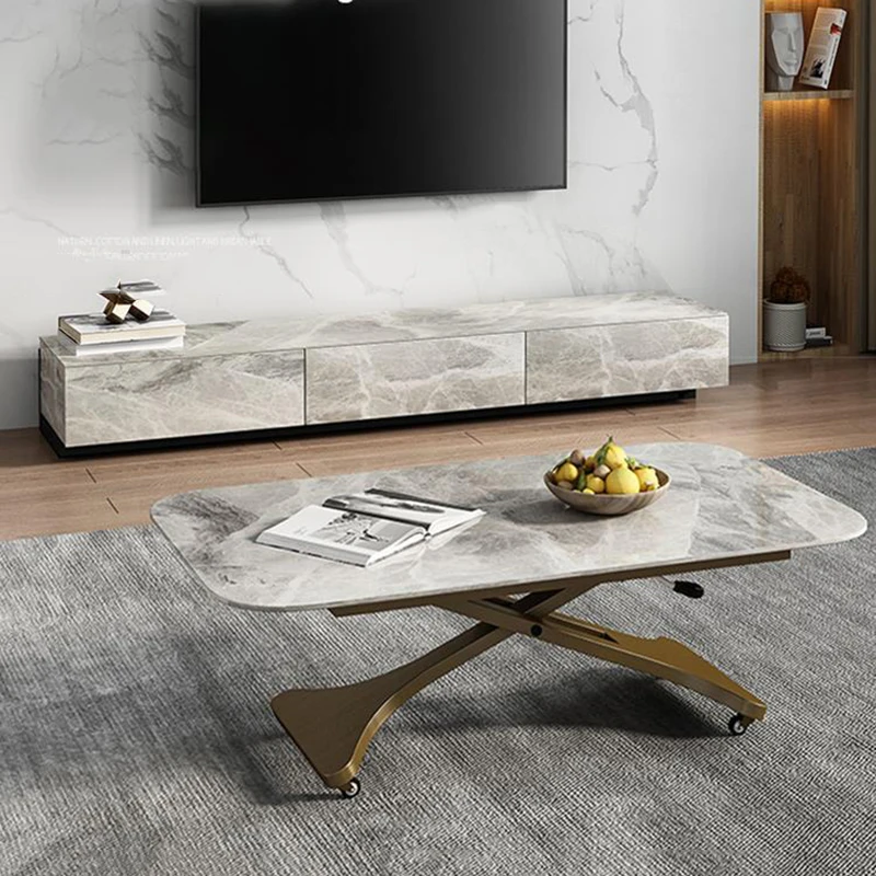 

Creative Practical Slate Extendable Dining Table Design Multifunctional Lifting 4 People Space-Saving Mesa Kitchen Furniture