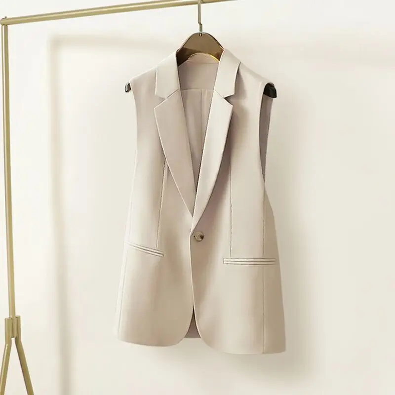 Fashion Women's Wear Simple Elegant and Capable Stylish 2023 New All-Match Black Suit Vest