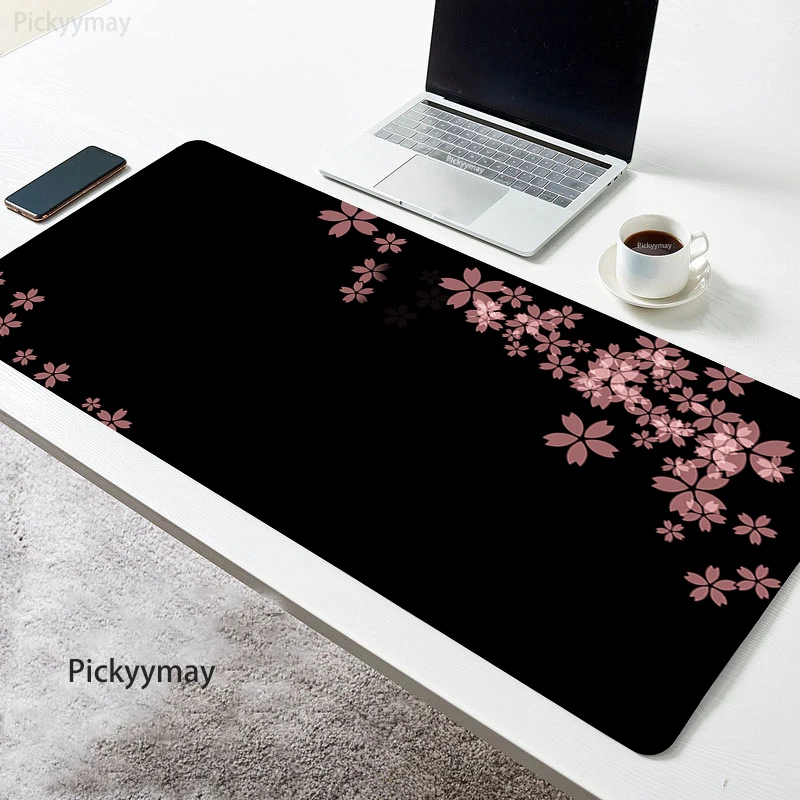 Sakura Mouse Pad Pink Flower Computer Keyboard Table Mousepad Cherry Blossom Office Accessories Mause Deskpad Gaming Desk Mat