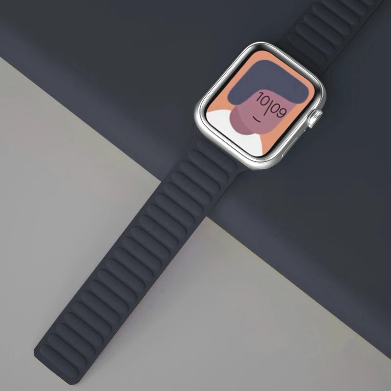 

Ремешок силиконовый магнитный для apple watch band 44 мм 40 мм 41 мм 45 мм, браслет для iWatch series 7 6 SE 5 4 3 correa 42 мм 38 мм