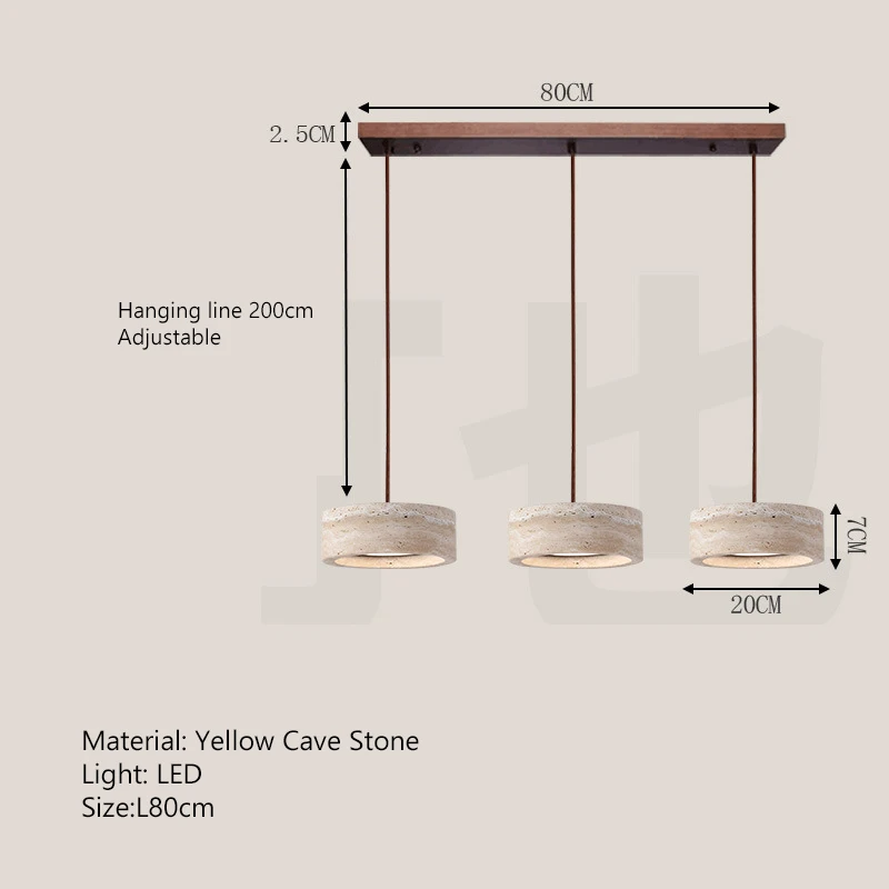 

Желтая травертиновая люстра TheFlutes