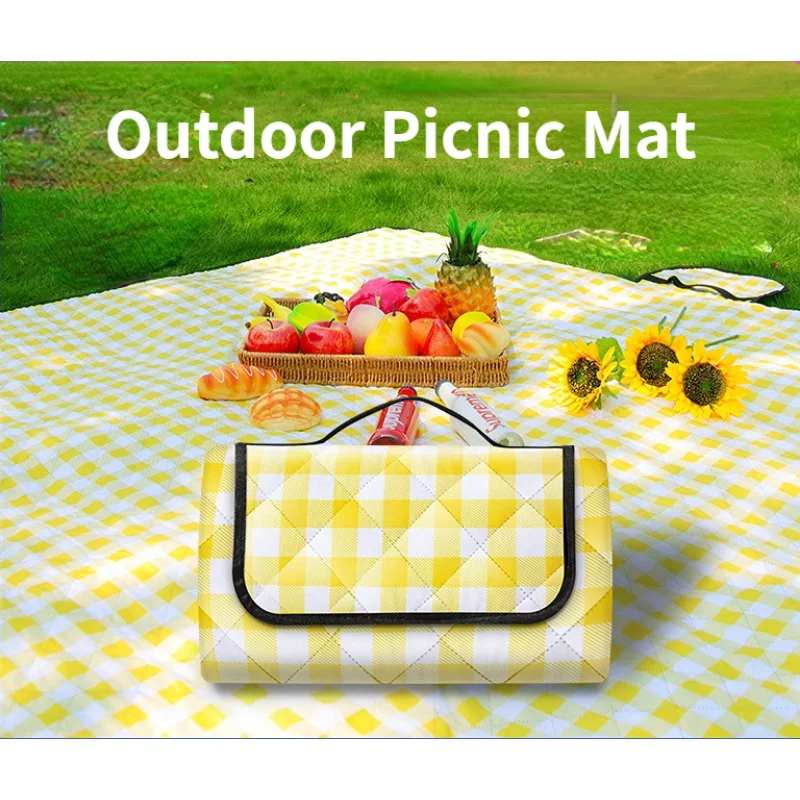 Thickened Cotton Picnic Mat Waterproof and Moisture-proof Beach Mat Portable Picnic Cloth Outdoor Camping Tent Grass Mat