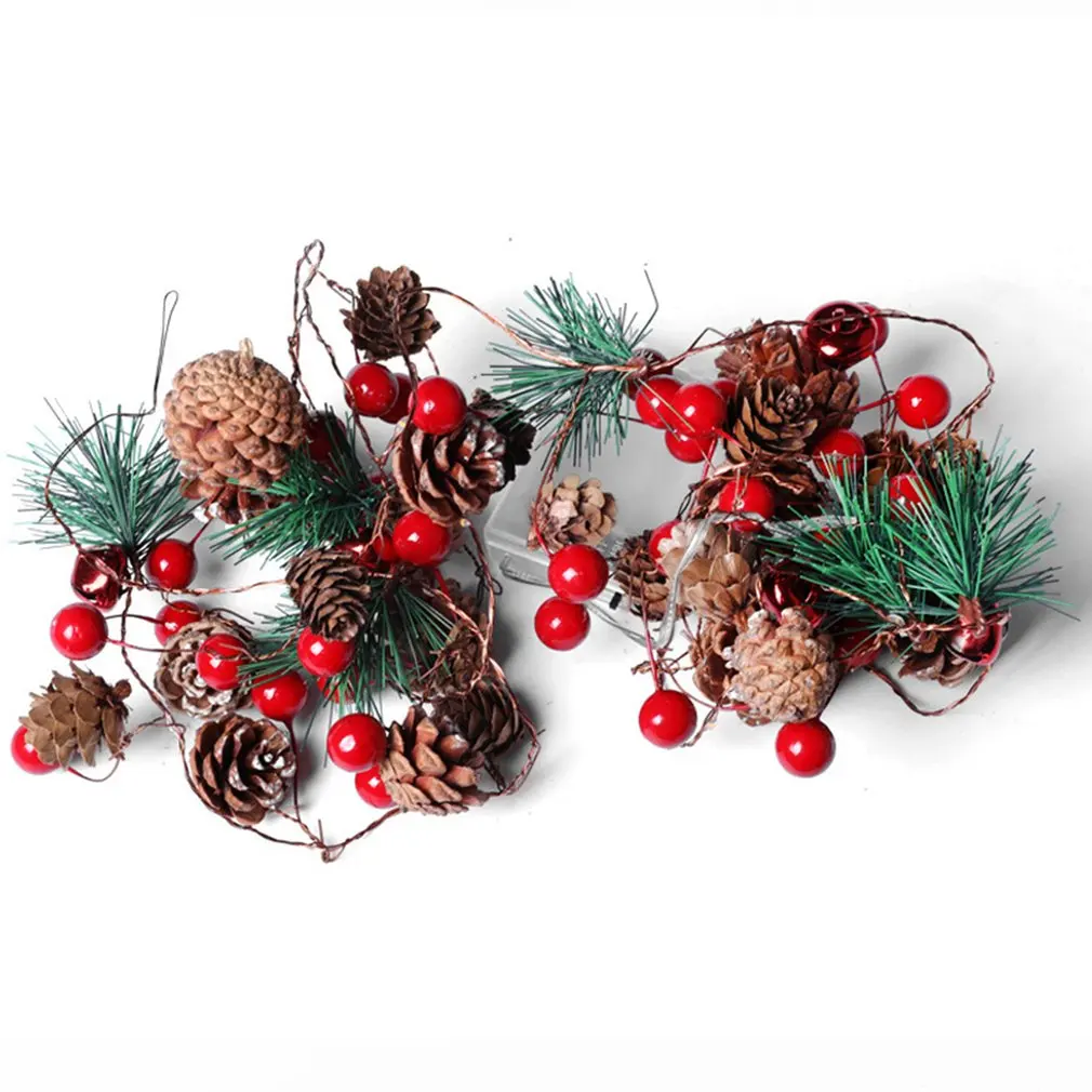 

2M 20LED String Light Outdoor Waterproof Christmas Pine Cone Decoration Light LED Copper Wire Fairy Garland Patio Decorate Lamp