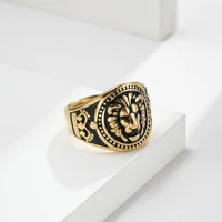 2022 free shipping cool lion domineering hand jewelry stainless steel golden silver color unisex men women finger rings present