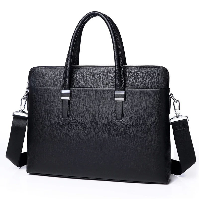 

Classic Design Laptop briefcase for business man doctor layer bag genuine leather men working totes of male