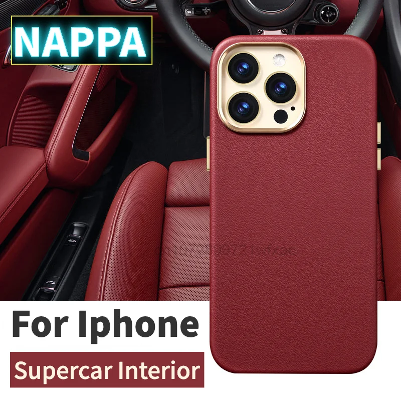 

Nappa Leather Magnetic Case For IPhone 14 Pro Max Cover Shell Original Cow Leather Case For IPhone 12 13 14 Pro Max SE 2022 2020