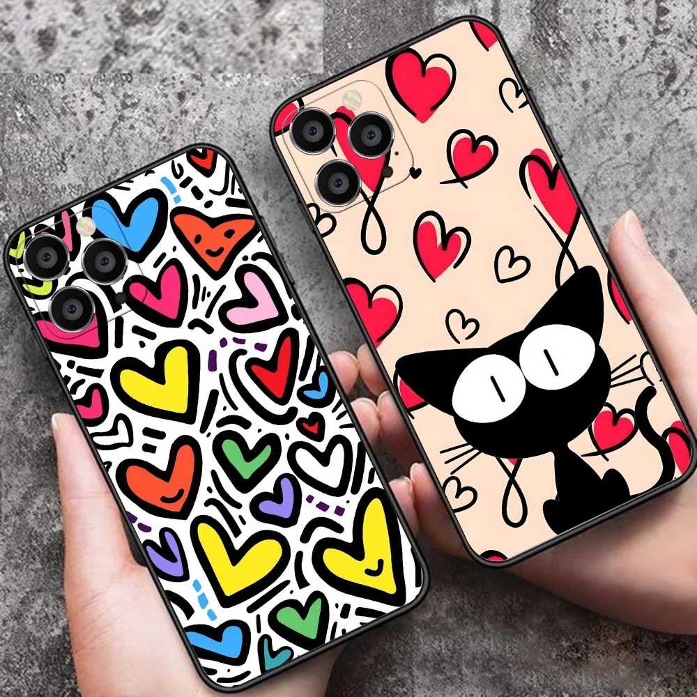 Силиконовый чехол BK-42 с радужным сердцем для OPPO A83 A85 A5S A7 A74 A93 A77S A72 A1 A15 A15S A54S F15 F11 F7