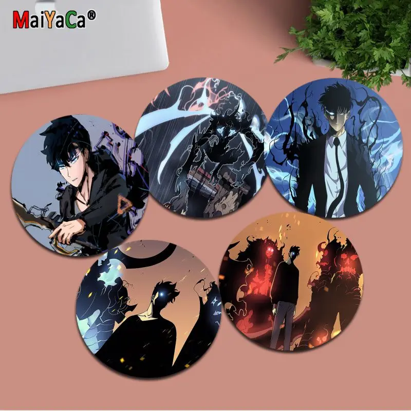 

Solo Leveling Anti-Slip Round Desktop Desk Mat Kawaii Gaming Accessories Students Writing Pad Mouse Pad for PC Mouse Carpet