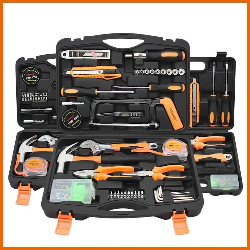 Household Kit Set Daily Maintenance Hardware Wrench Screwdriver Pliers Complete Set of Household Practical Combination Box