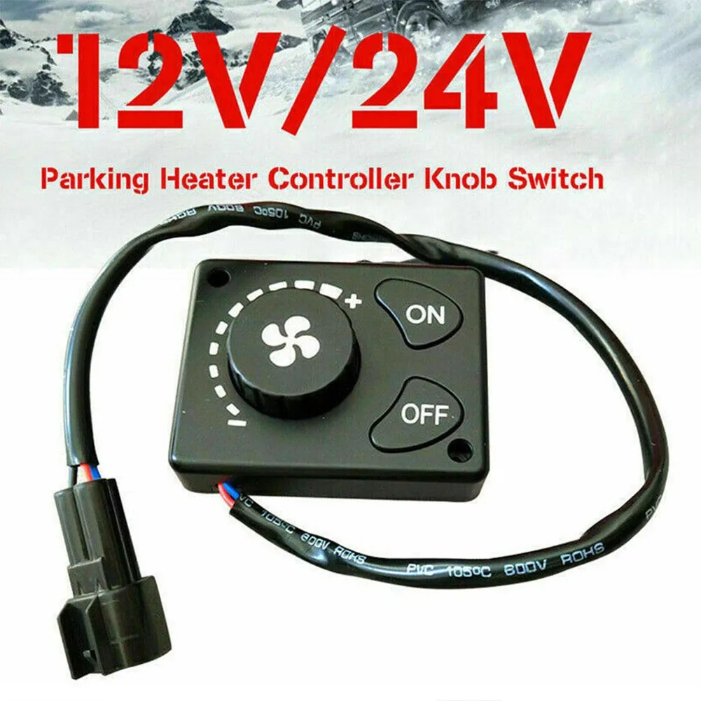 1PCS Parking Heater Knob Switch Black 12/24V Parking Heater Control LCD Knob Controller Switch  For Car Track Air Diesel Heater