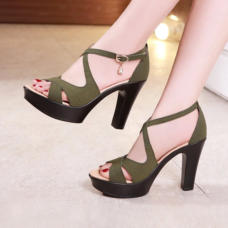 

Sexy High Heels Sandals Ladies Shoes Summer 2022 Block Heel Platform Gladiator Sandals Women Party Sandals Plus Size 33-43