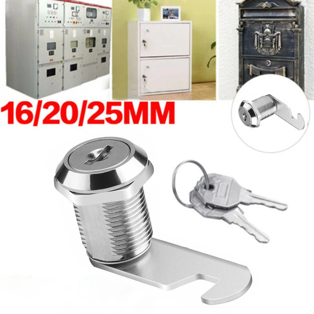 Security Protection Padlock 16 20 25mm Cam Lock Door Barrel Drawer Cabinet Mail Box Locker Cupboard + 2 Keys Lock Pick Set