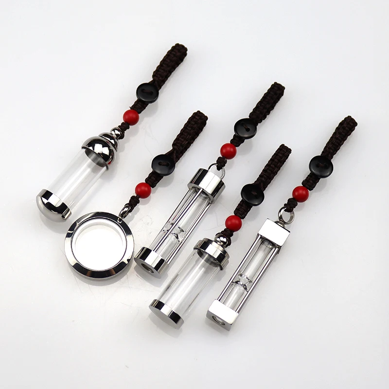 1PC Stainless Steel Hollow Fillable Hollow Locket Hair Locket Urn Keychain Ashes Locket Fillable Pendant Keychain Memorial Gift