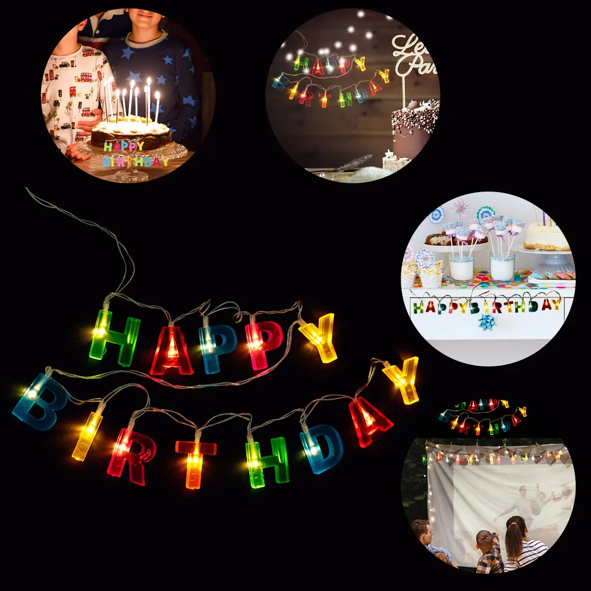 

Гирсветильник да светодиодная с надписью «Happy Birthday»