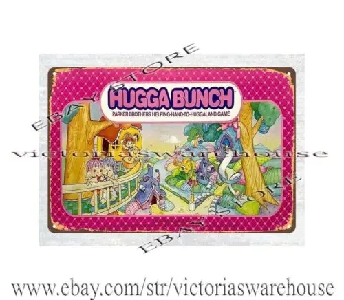 1p 1985 детская игрушка настольная игра Hugga Bunch металлическая банка Рука до Huggaland