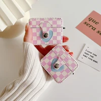 retro pink plaid love heart case for airpods 1 2 3 pro soft case wireless bluetooth earphone box cover