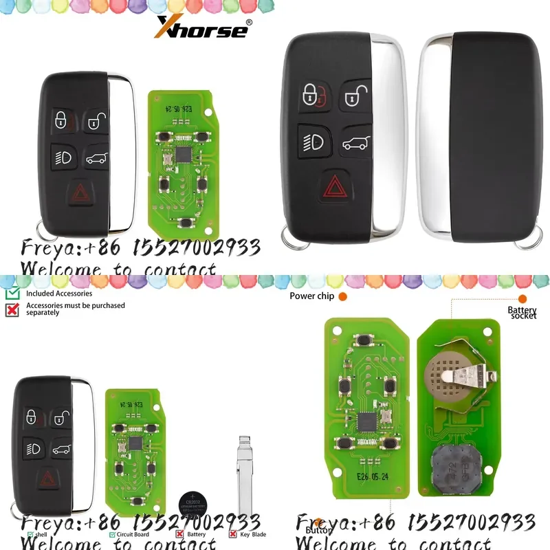 Фото Xhorse XSLR01EN Xhorse VVDI XSLR01EN Смарт-ключ XM38 с 5 кнопками, английская версия, работает с VVDI Key Tool Max Pro, 1 шт./лот №1