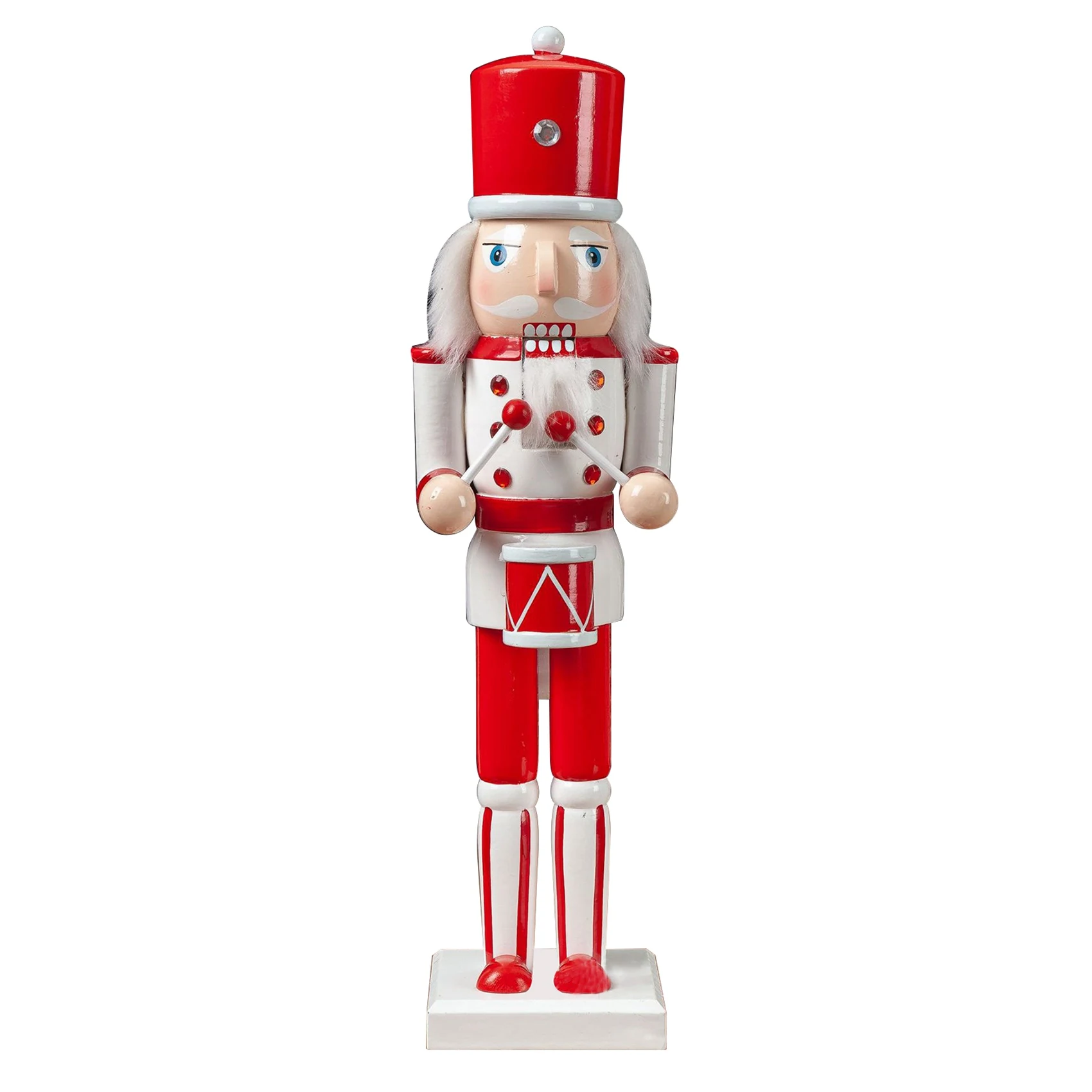 

38cm Wooden Nutcracker Doll Puppet Figurines Soldier Figures Desktop Decor Christmas Decorations for Home Office C