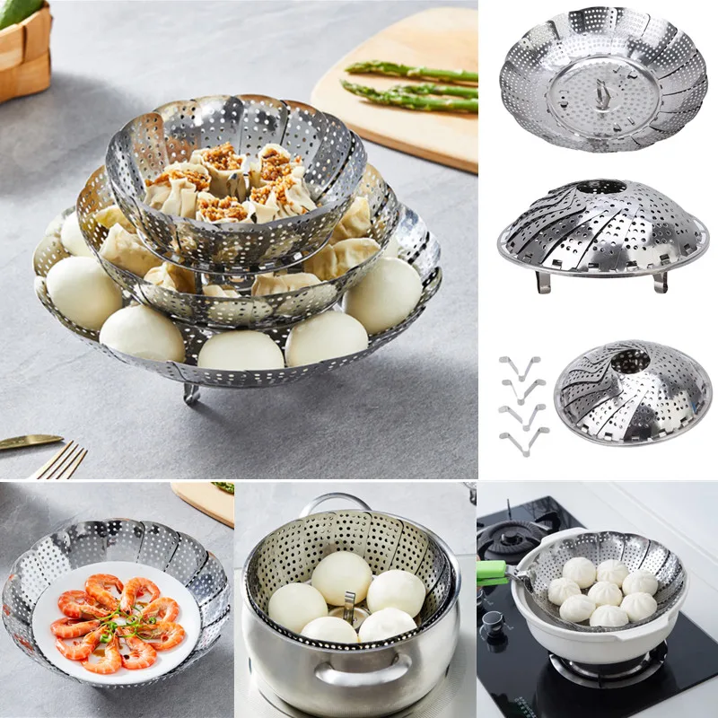 

микроволновая печь кухонная посуда кухонная утварь новинки Лоток для готовки лотоса из нержавеющей стали, многофункциональный сменный лот...