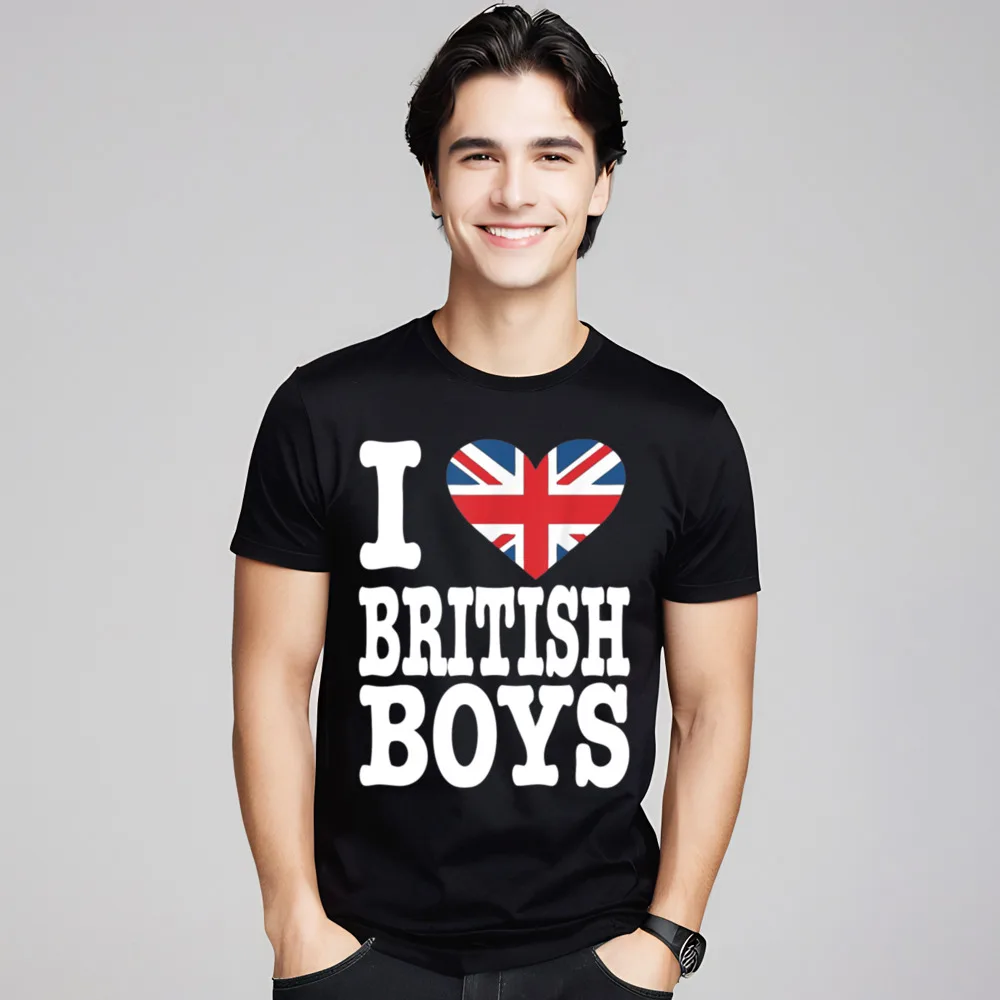 Футболка I ove British Boys Футболки с короткими рукавами Funky Mans НОВЫЙ ГОД Забавные топы