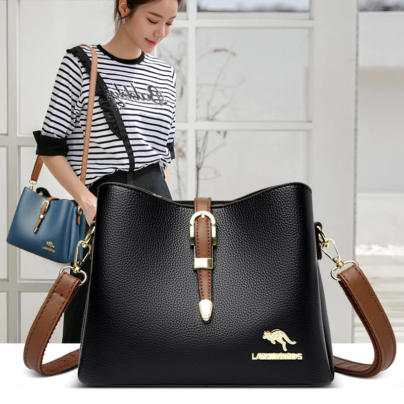 

Дизайнерские повседневные сумки из воловьей кожи, вместительные сумки через плечо для женщин, новинка 2023, роскошные сумки, женские сумки