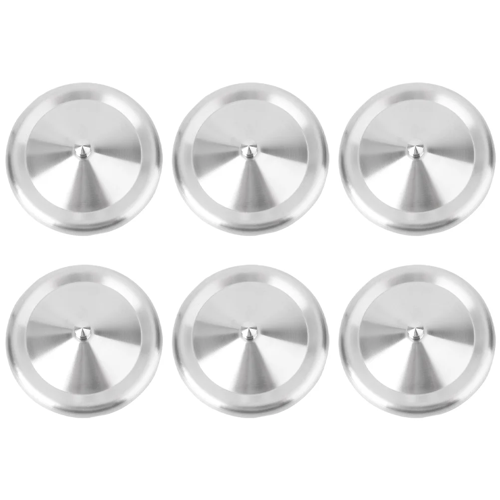 

6 Pcs Stainless Steel Lid Cup Covers Drinks Lightweight Lids Jar Round Wear-resistant Coffee Mug Office Water Protective